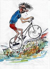 dessin vtt maillot bleu sans casque